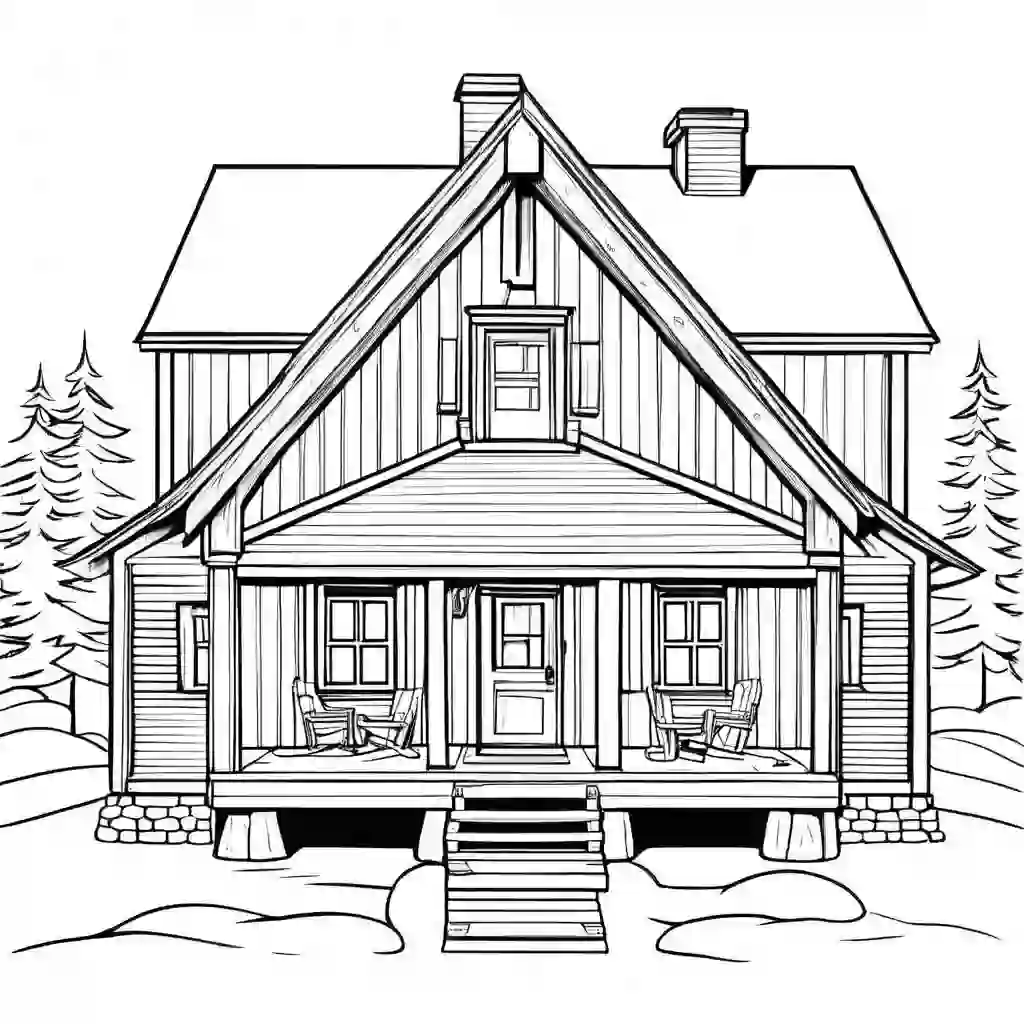 Cabins coloring pages